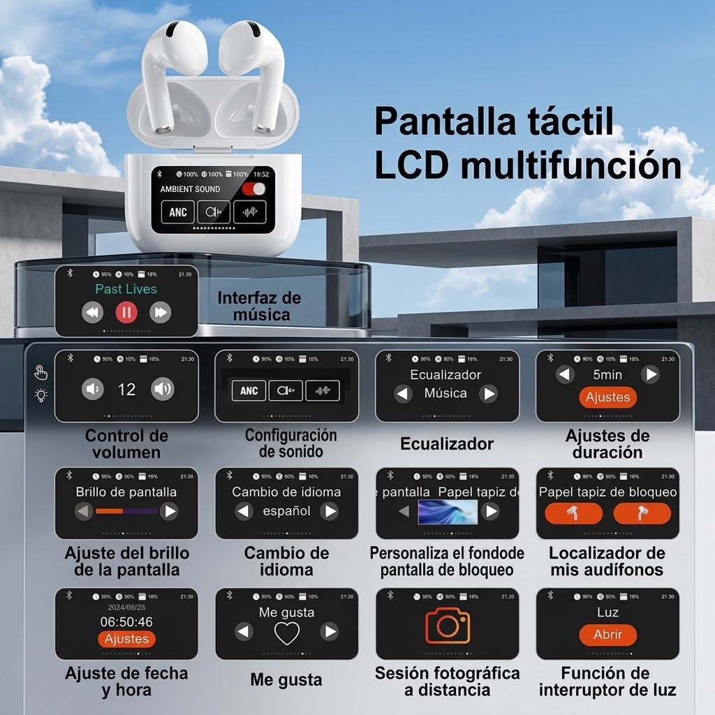 Audifonos Pro Bluetooth Pantalla Tactil