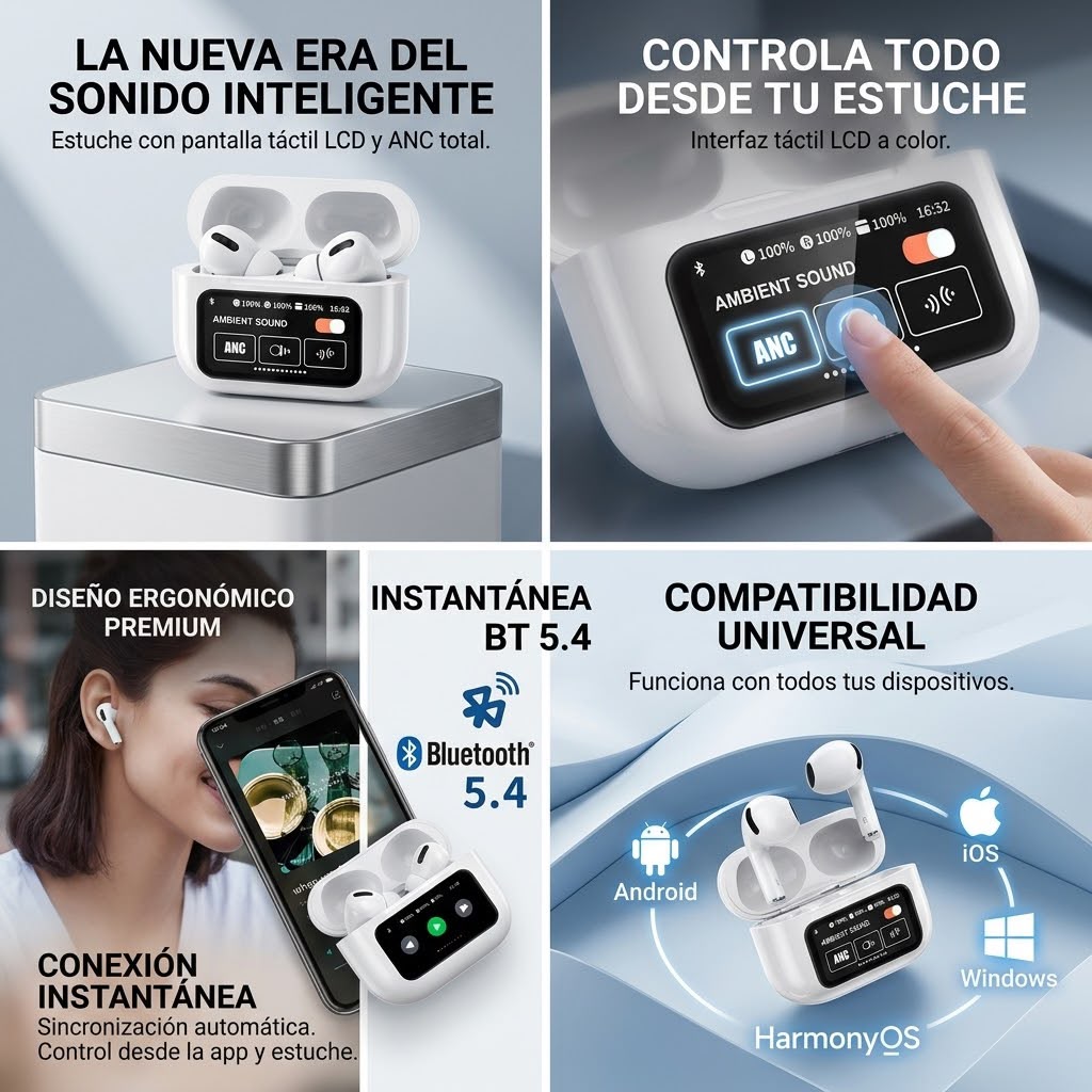 Audifonos Pro Bluetooth Pantalla Tactil